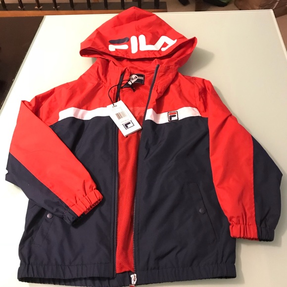 swoosh woven half zip jacket